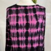 RELAXED BOATNECK LONG SLEEVE TEE HOT PINK BLACK GRID
