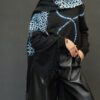 SUZUSAN WOOL AND CASHMERE BLACK IVORY HAND FRINGED SHAWL - Image 3