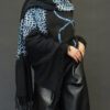 SUZUSAN WOOL AND CASHMERE BLACK IVORY HAND FRINGED SHAWL - Image 4
