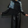 SUZUSAN WOOL AND CASHMERE BLACK IVORY HAND FRINGED SHAWL - Image 7