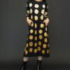 GILDA MIDANI MARIA DRESS IN POIS BLACK + DEGRADE CARAMEL - Image 2
