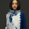 SUZUSAN CASHMERE FRINGED KNIT SHAWL DARK BLUE-LIGHT - Image 4