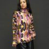 PRINTED ARTWORKS 6 PLY CASHMERE PULLOVER IN ALEX PURPLE - Image 2