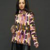 PRINTED ARTWORKS 6 PLY CASHMERE PULLOVER IN ALEX PURPLE - Image 3