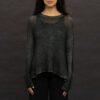 AVANT TOI BRUSHED EFFECT ROUND NECK PULLOVER IN NERO VERDERAME