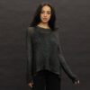 AVANT TOI BRUSHED EFFECT ROUND NECK PULLOVER IN NERO VERDERAME - Image 4