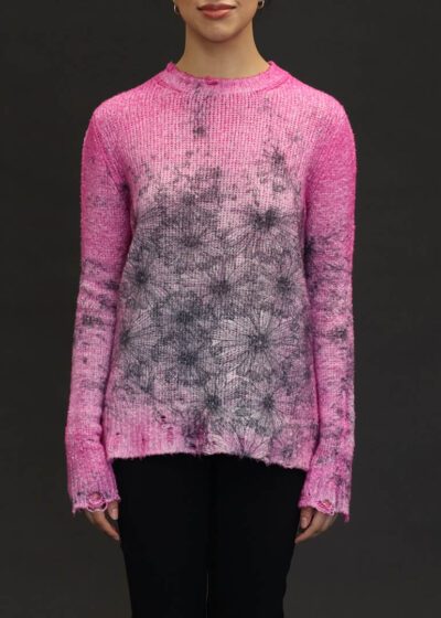 AVANT TOI MAGLIA BRUSHED COTTON BORDI STRAMATI IN ROSA FLUO
